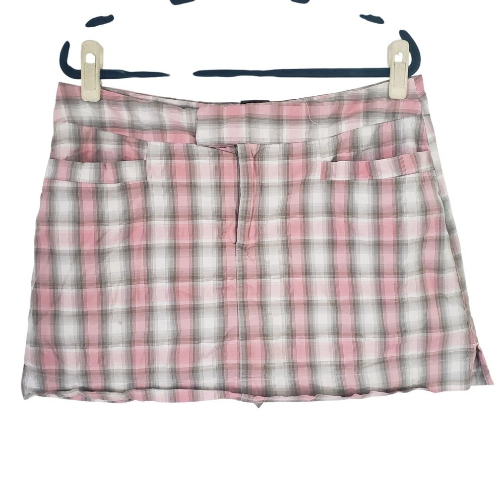 Y2K B Moss‎ Pink Plaid Mini Skort  Size 14 Preppy Light Academia Grunge Skater